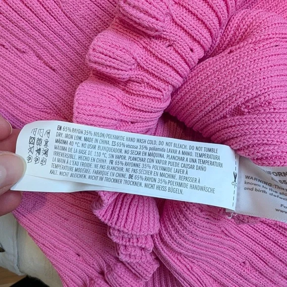 Endless Rose Pink Knit Top Size XS Long Sleeve Ribbed - Picture 10 of 12